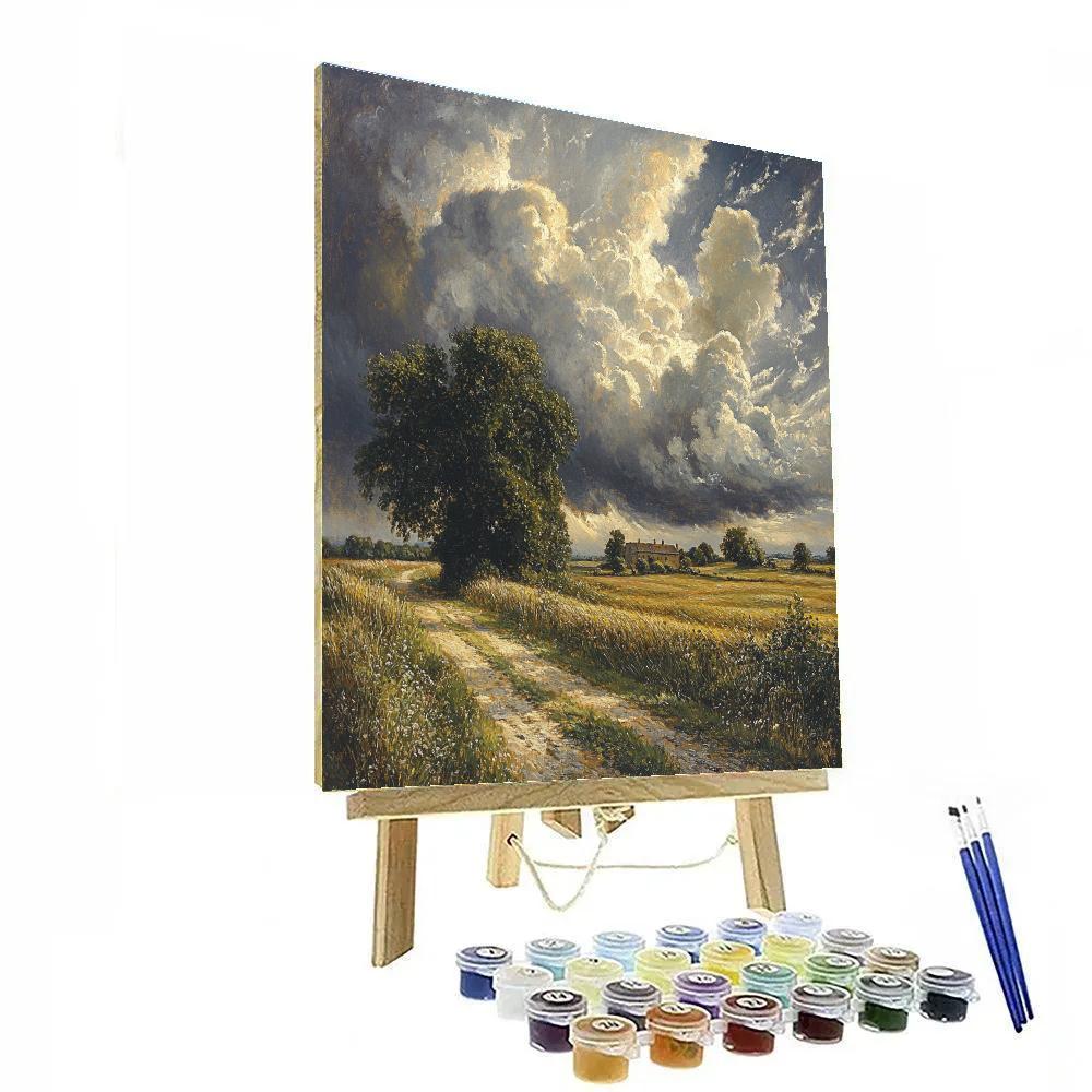 John Constable Inspired Stormy Countryside painting number kit