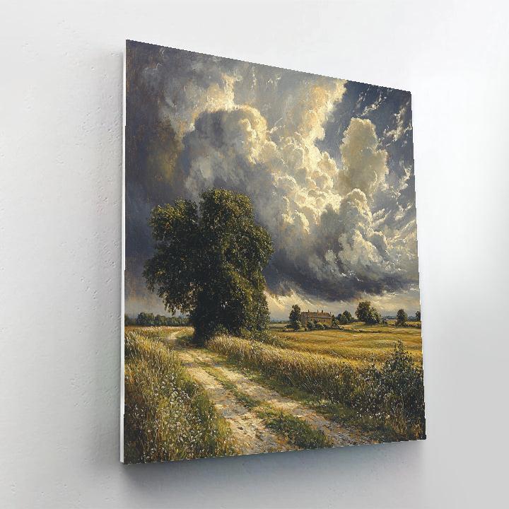 John Constable Inspired Stormy Countryside painting number kit