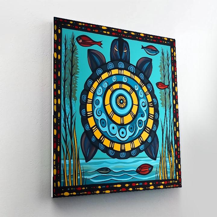 Norval Morrisseau Inspired Great Turtle Of Lake Currents Paint by numbers kits
