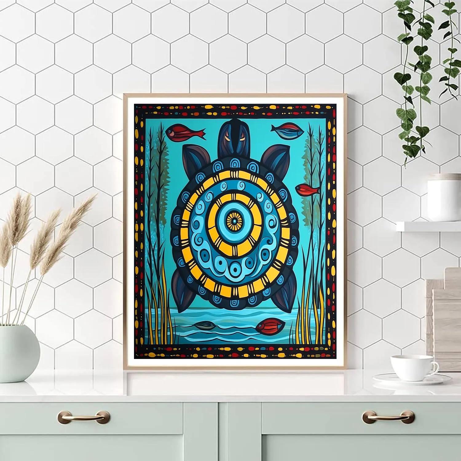 Norval Morrisseau Inspired Great Turtle Of Lake Currents Paint by numbers kits