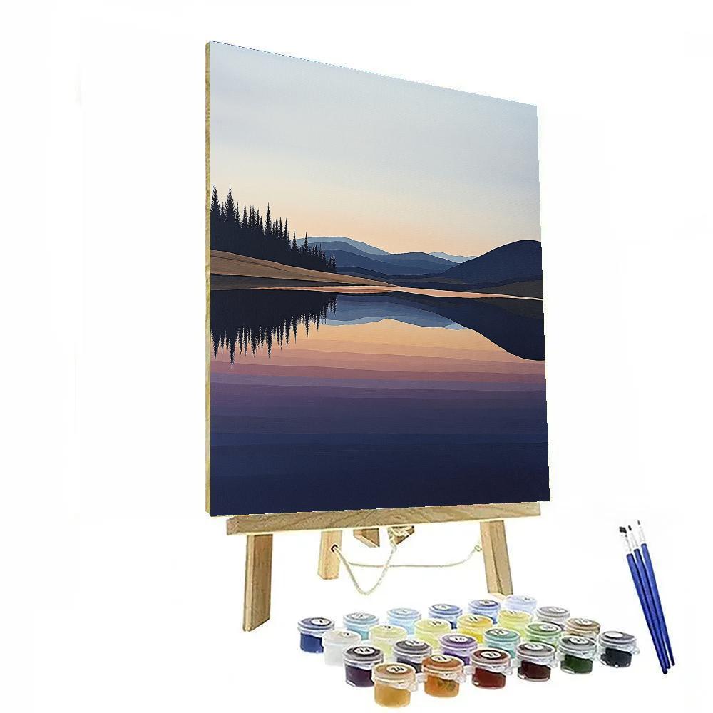 Lawren Harris Inspired Pristine Northern Lake Reflections Paint by numbers art