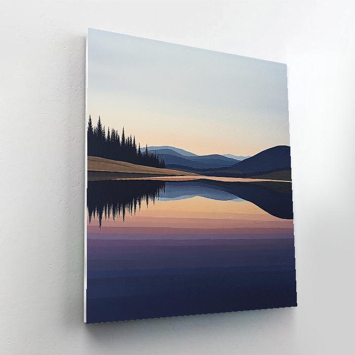 Lawren Harris Inspired Pristine Northern Lake Reflections Paint by numbers art