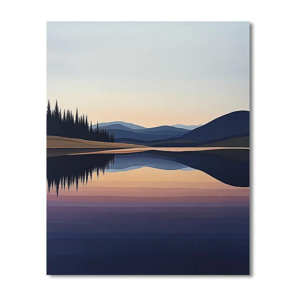 Lawren Harris Inspired Pristine Northern Lake Reflections Paint by numbers art