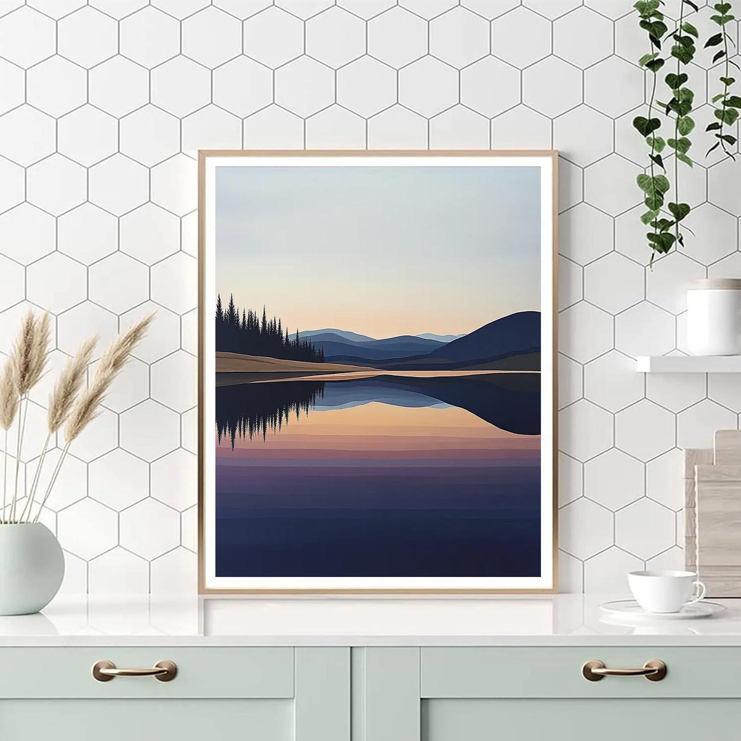 Lawren Harris Inspired Pristine Northern Lake Reflections Paint by numbers art