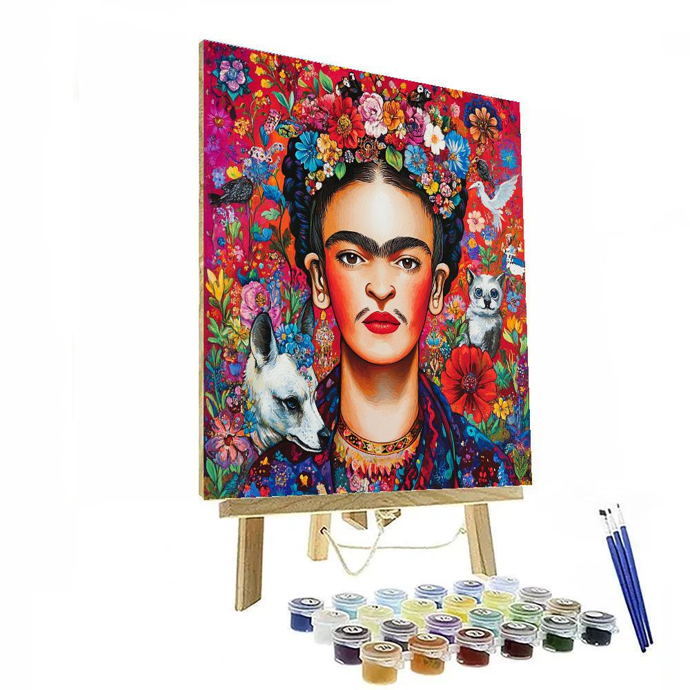 Frida Kahlo Inspired Emotional Self-Portrait paint by color