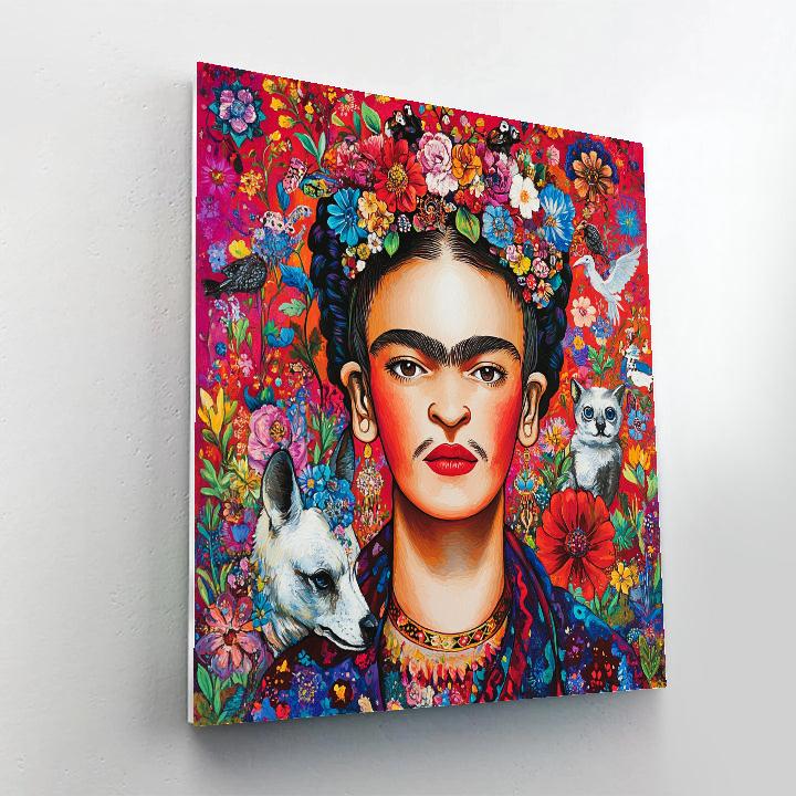 Frida Kahlo Inspired Emotional Self-Portrait paint by color