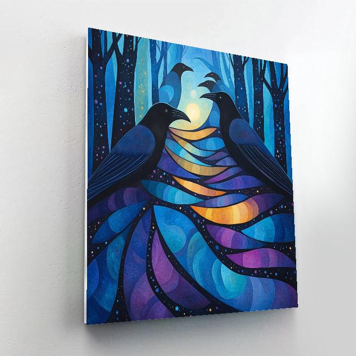 Norval Morrisseau Inspired Ravens Of Aurora Pathways DIY paint by numbers