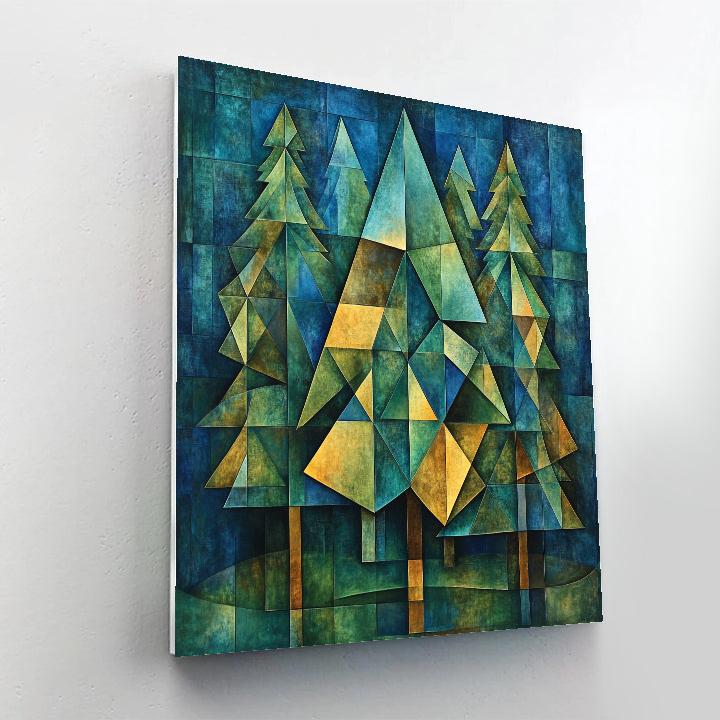 Pablo Picasso Inspired Cubist Abstracted Pine Forest Paint by numbers kits