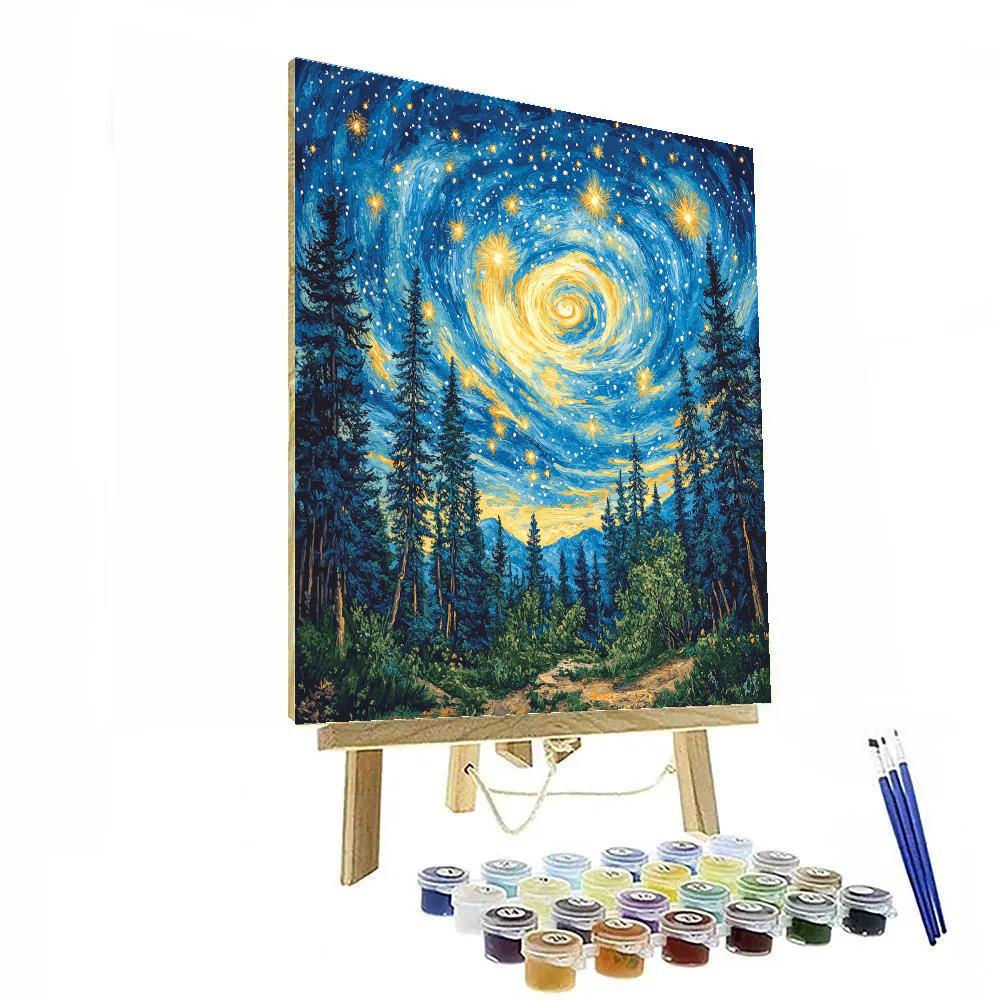 Van Gogh Inspired Celestial Forest Numbered painting kits
