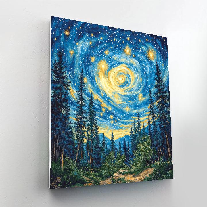 Van Gogh Inspired Celestial Forest Numbered painting kits