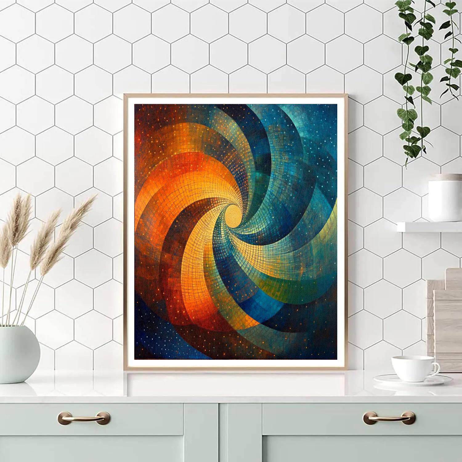 Georges Seurat Inspired Chromatic Geometry Number painting