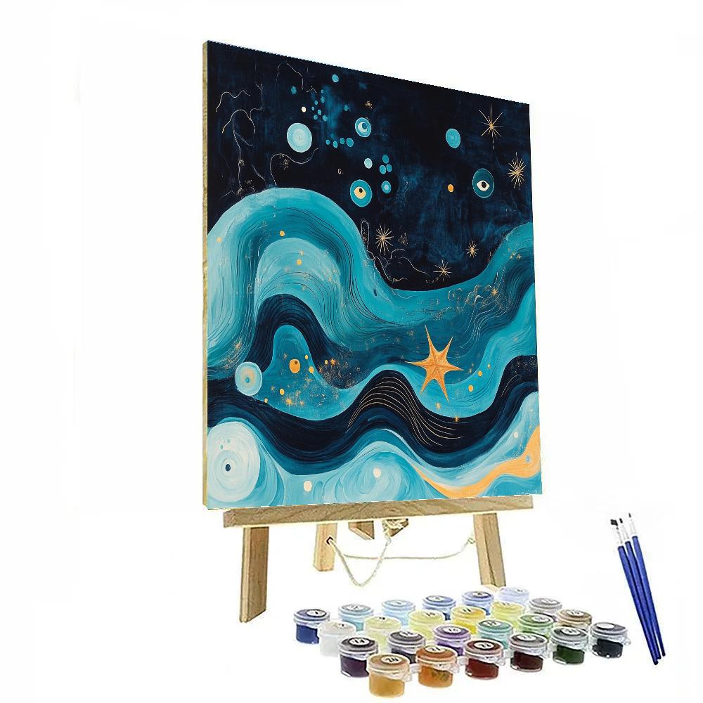 Joan Miró Inspired Oceanic Whimsy paint by color