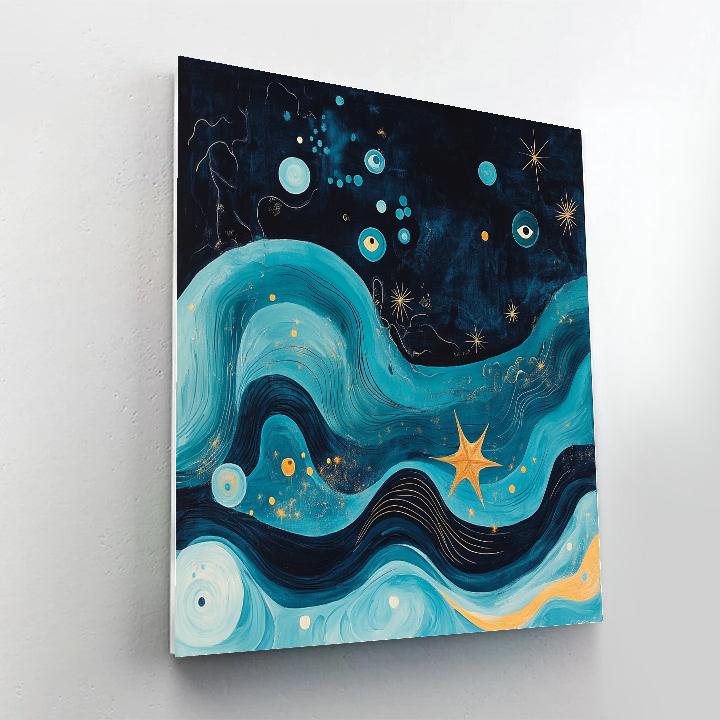 Joan Miró Inspired Oceanic Whimsy paint by color