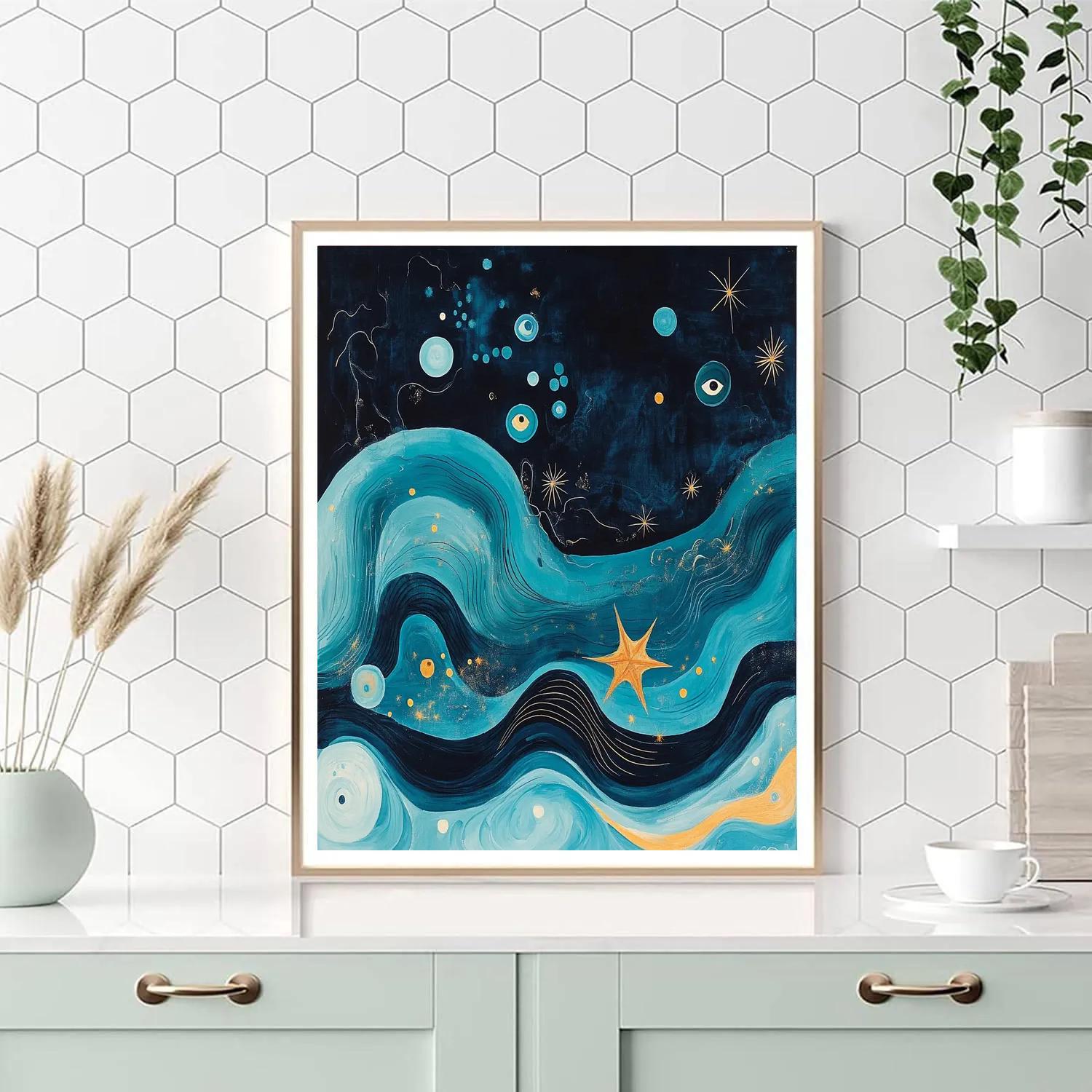 Joan Miró Inspired Oceanic Whimsy paint by color