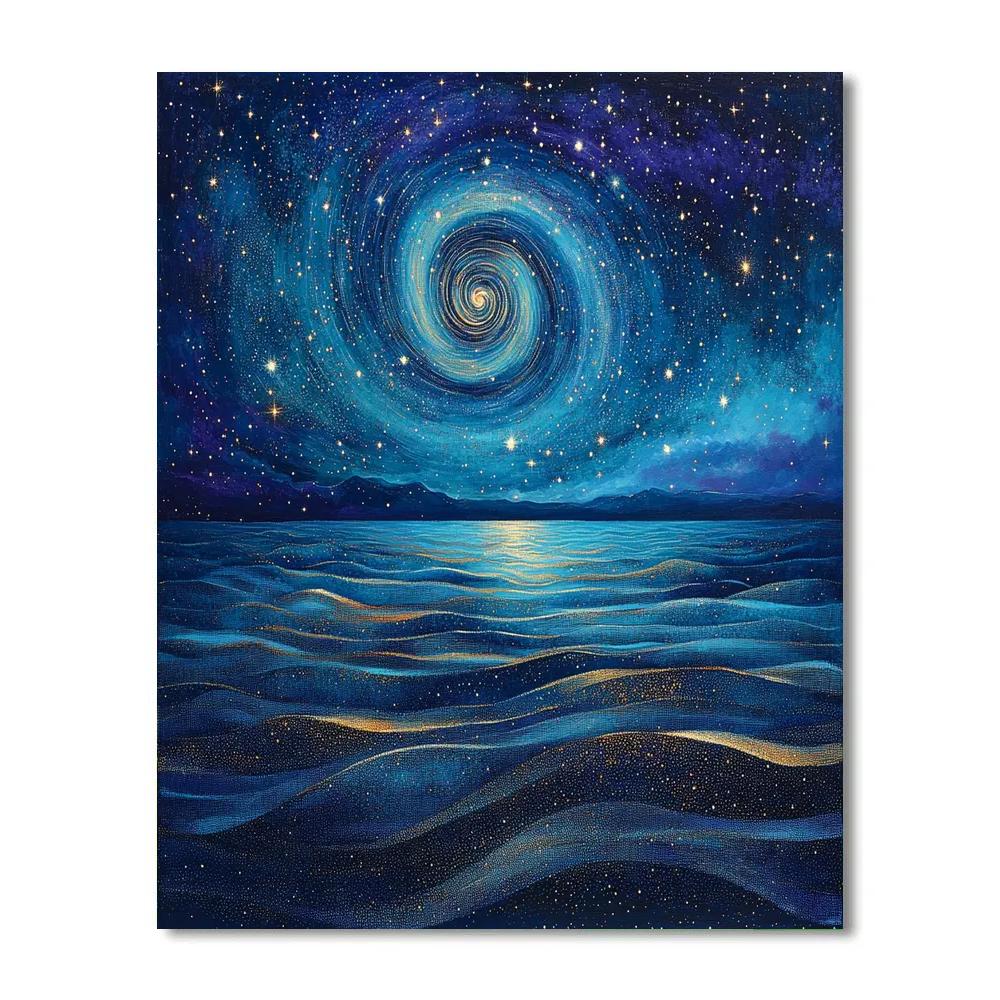 Georges Seurat Inspired Celestial Tidal Horizon Paint by numbers kits