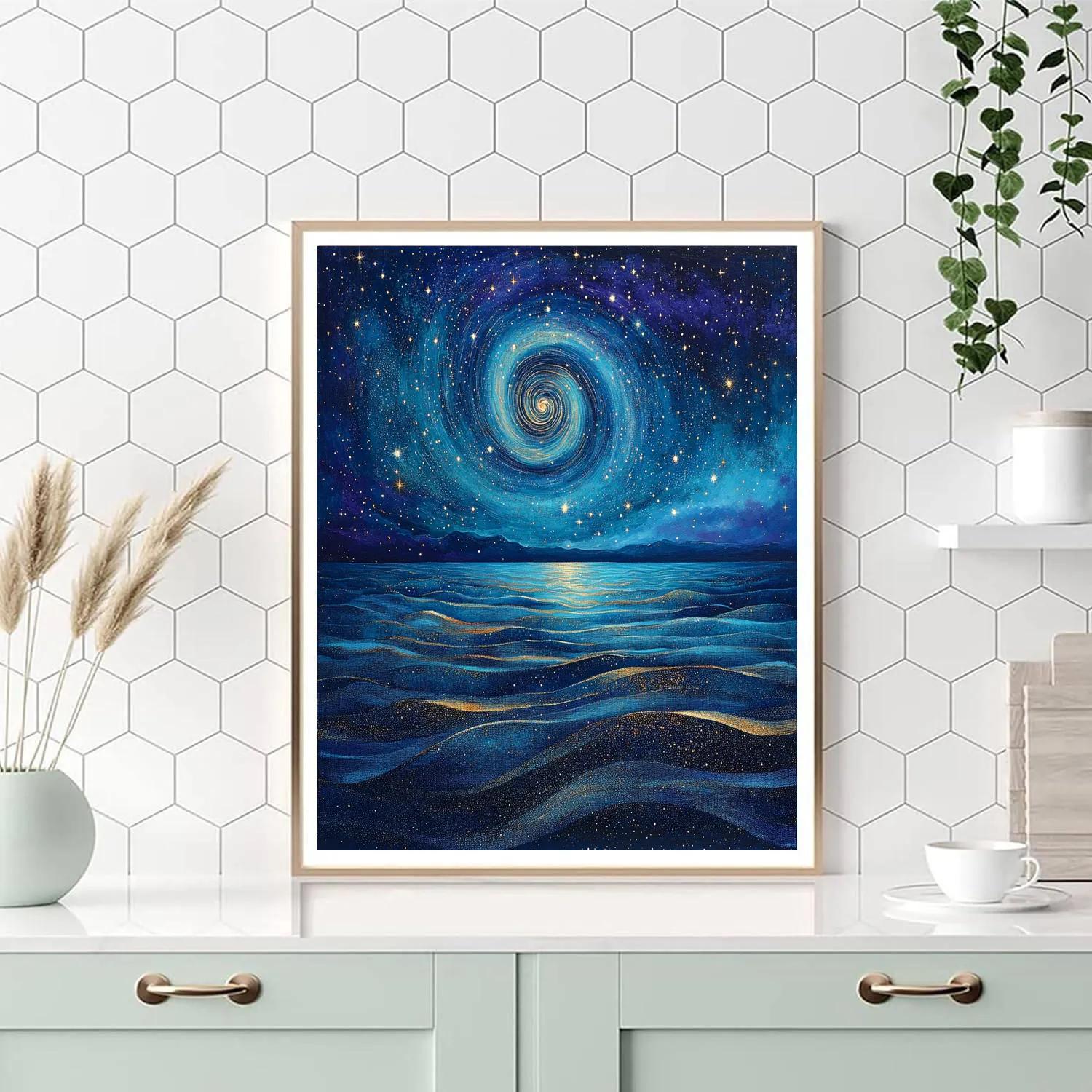 Georges Seurat Inspired Celestial Tidal Horizon Paint by numbers kits