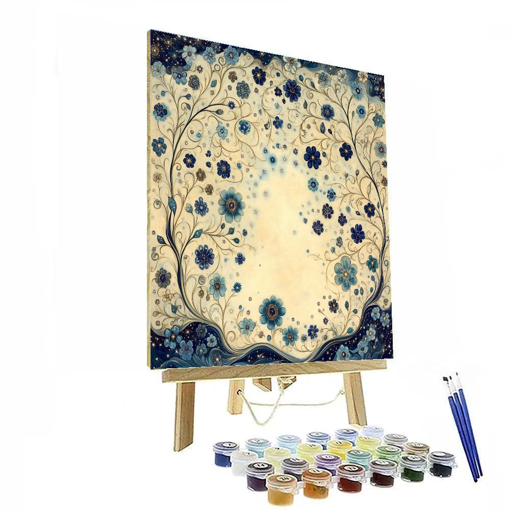 Alphonse Mucha Inspired Stellar Garden Number painting