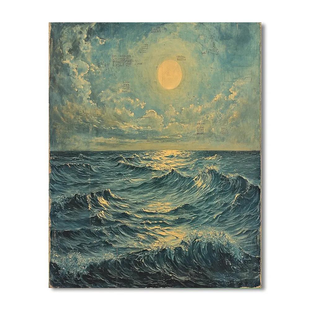 Leonardo Da Vinci Inspired Oceanic Currents paint by numbers