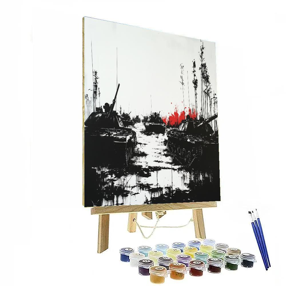 Banksy Inspired War Machines Silence Number painting