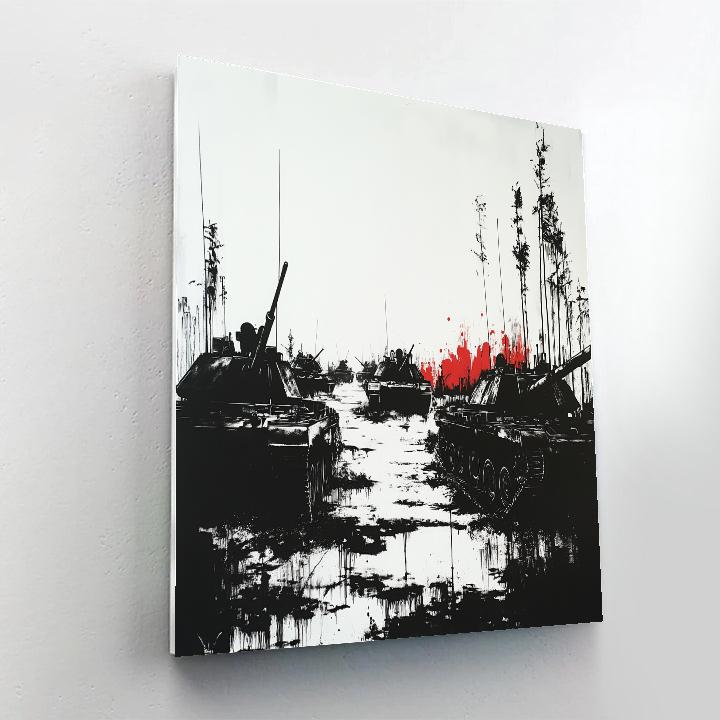 Banksy Inspired War Machines Silence Number painting