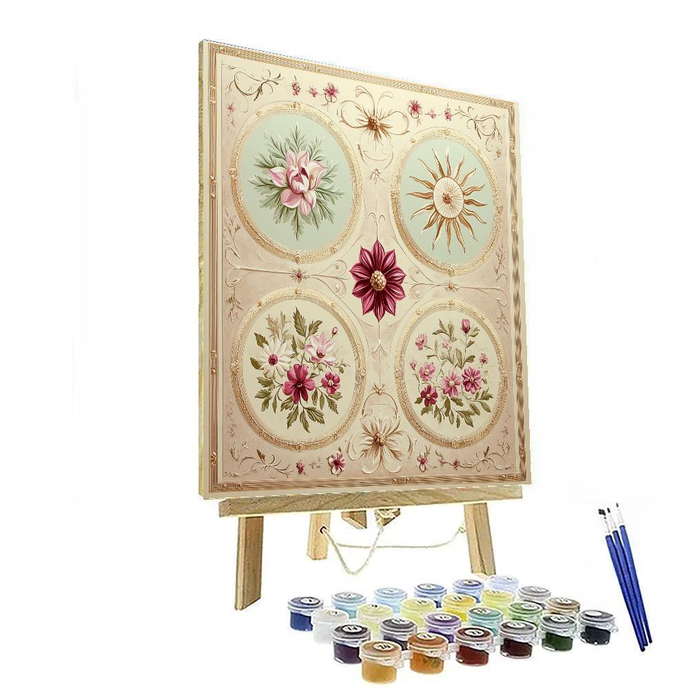 Alphonse Mucha Inspired Seasons Of Bloom paint by number