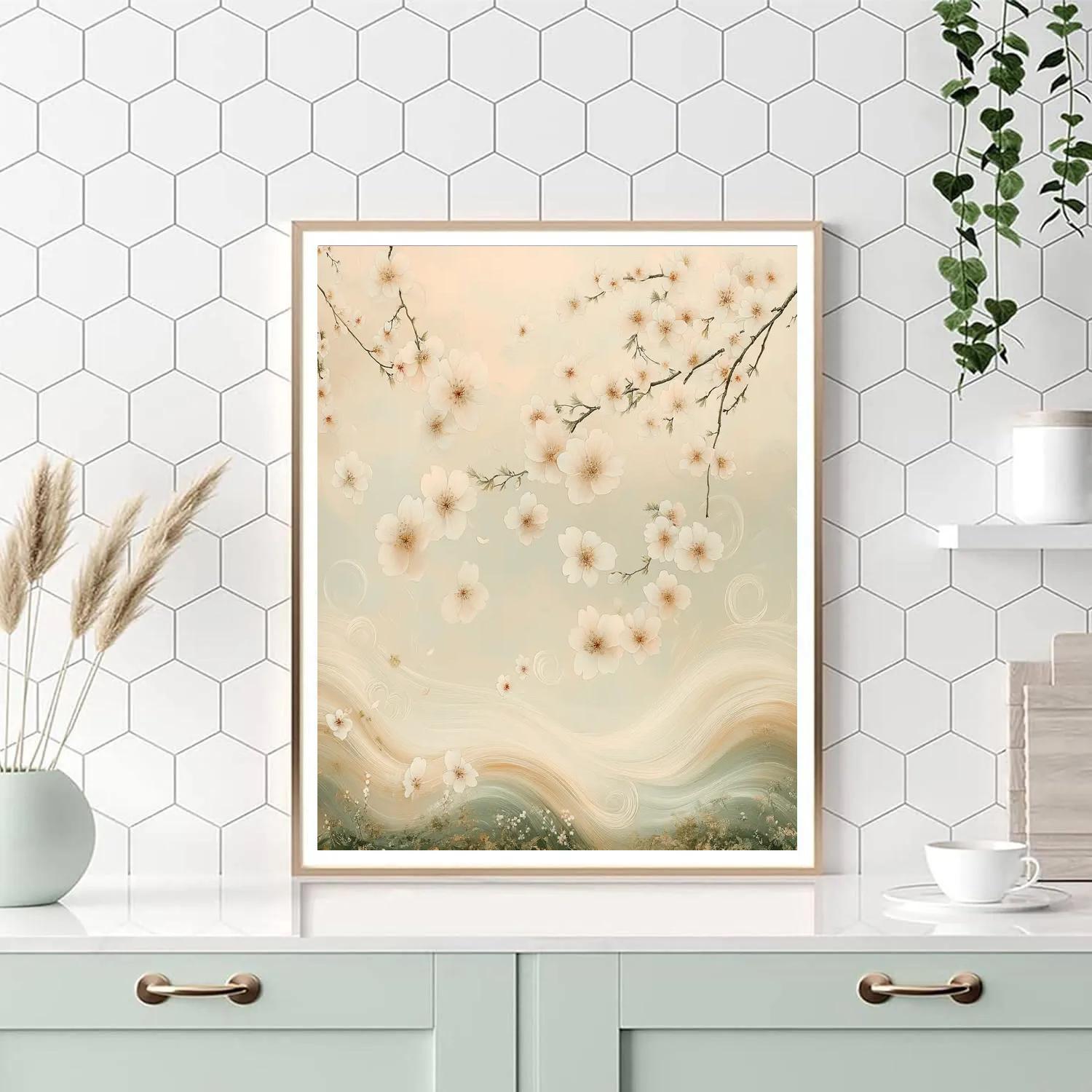 Hiroshige Inspired Celestial Blossom Number painting