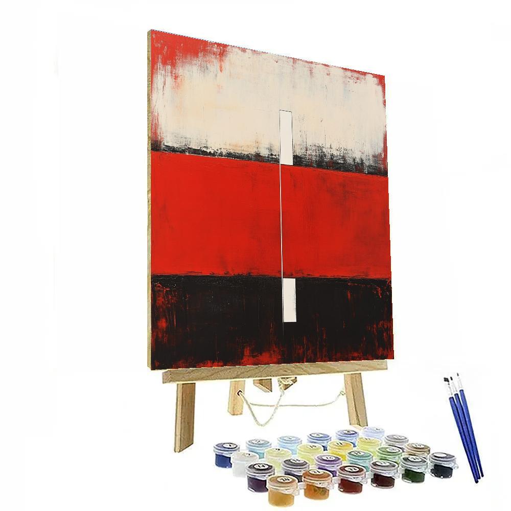 Kazimir Malevich Inspired Red Horizon Geometry DIY paint by numbers