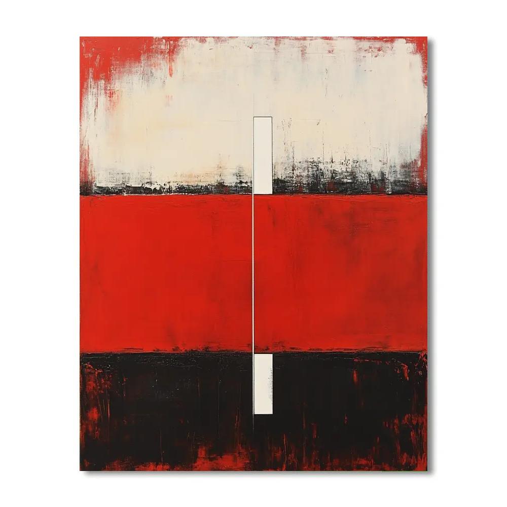 Kazimir Malevich Inspired Red Horizon Geometry DIY paint by numbers