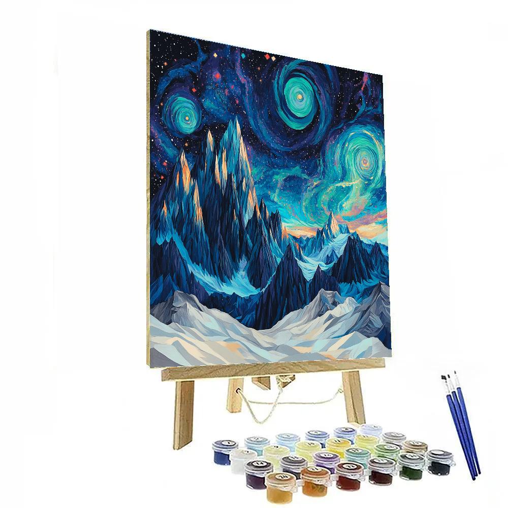 Paul Cézanne Inspired Cosmic Mountainscape Paint by numbers kits