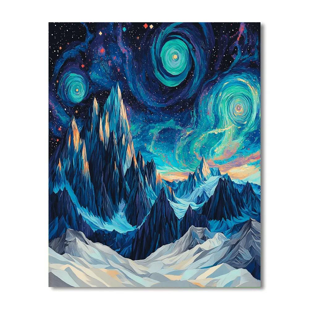 Paul Cézanne Inspired Cosmic Mountainscape Paint by numbers kits