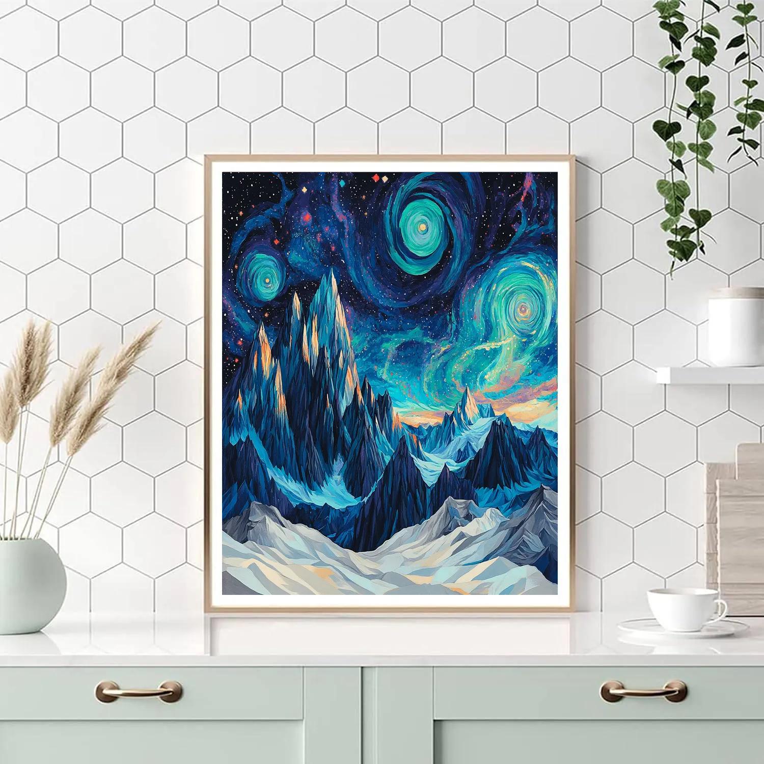 Paul Cézanne Inspired Cosmic Mountainscape Paint by numbers kits