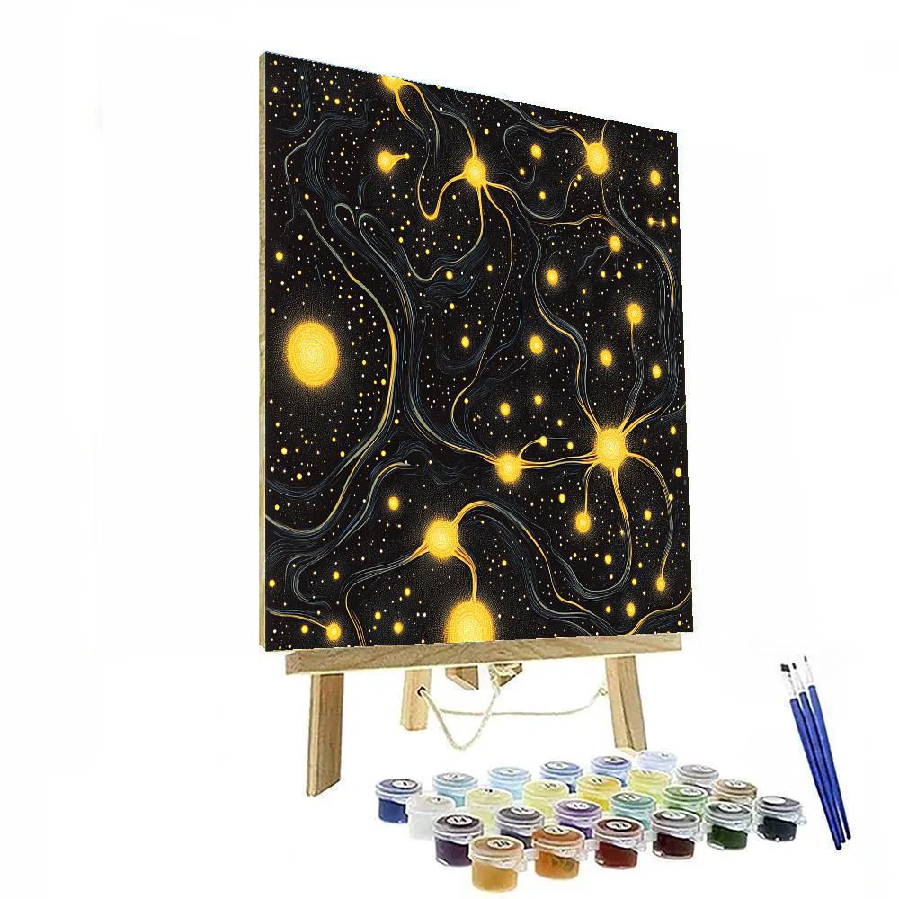 Yayoi Kusama Inspired Starlit Mindscape Numbered painting kits