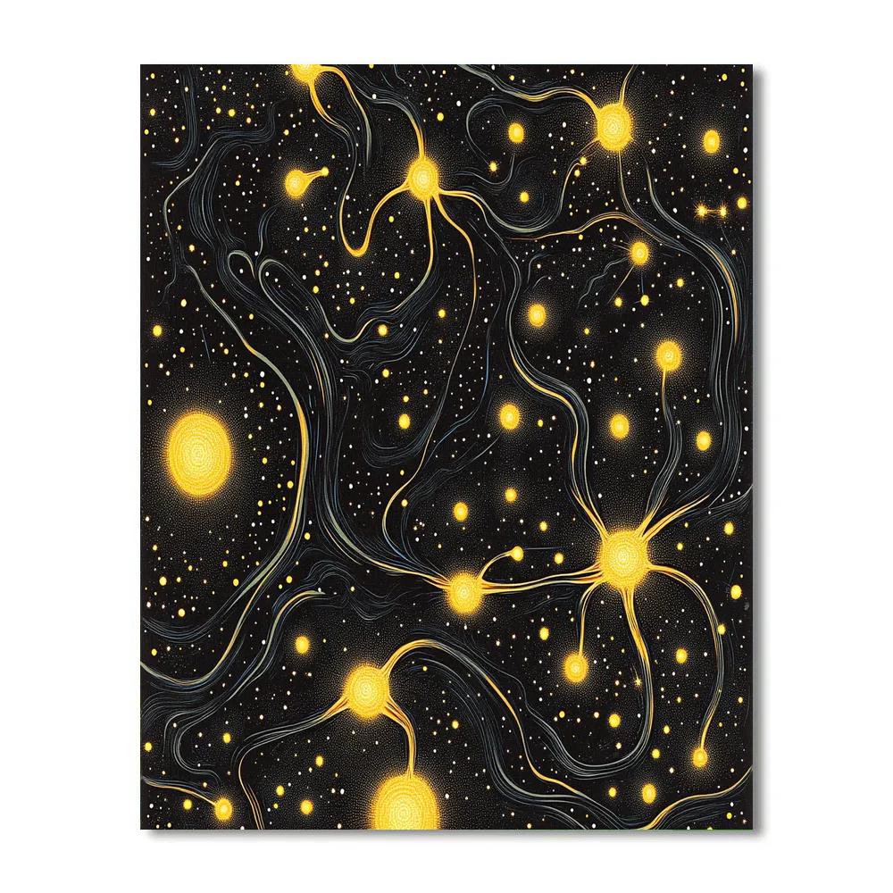 Yayoi Kusama Inspired Starlit Mindscape Numbered painting kits