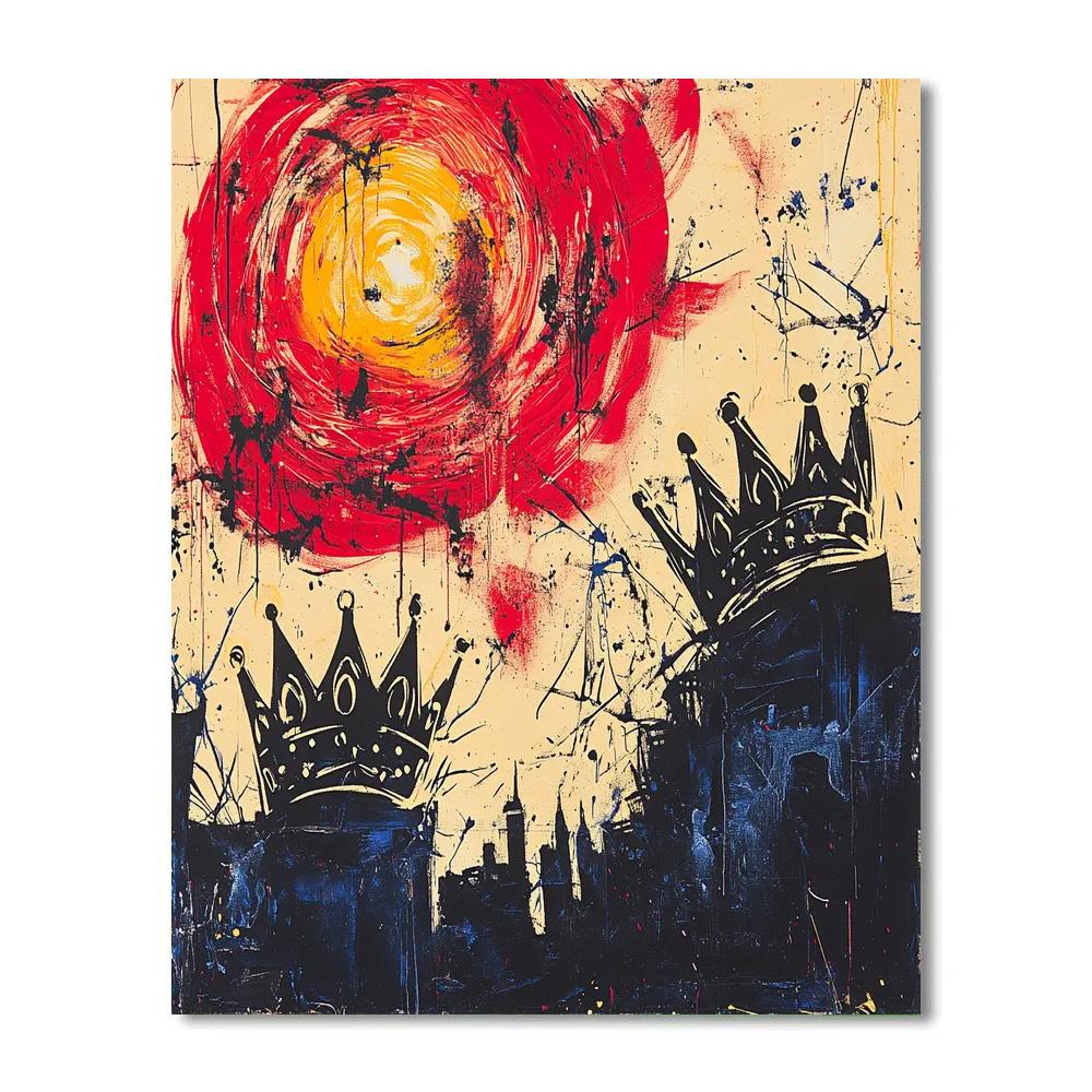 Jean-Michel Basquiat Inspired Urban Crown Nebula Numbered painting kits