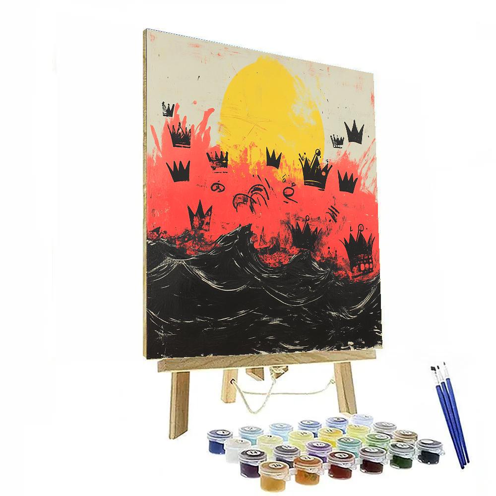 Jean-Michel Basquiat Inspired Silent Cipher Ocean painting number kit