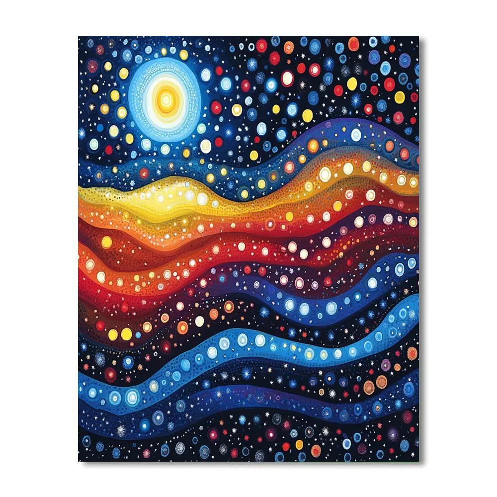 Yayoi Kusama Inspired Cosmic Ripples paint by numbers