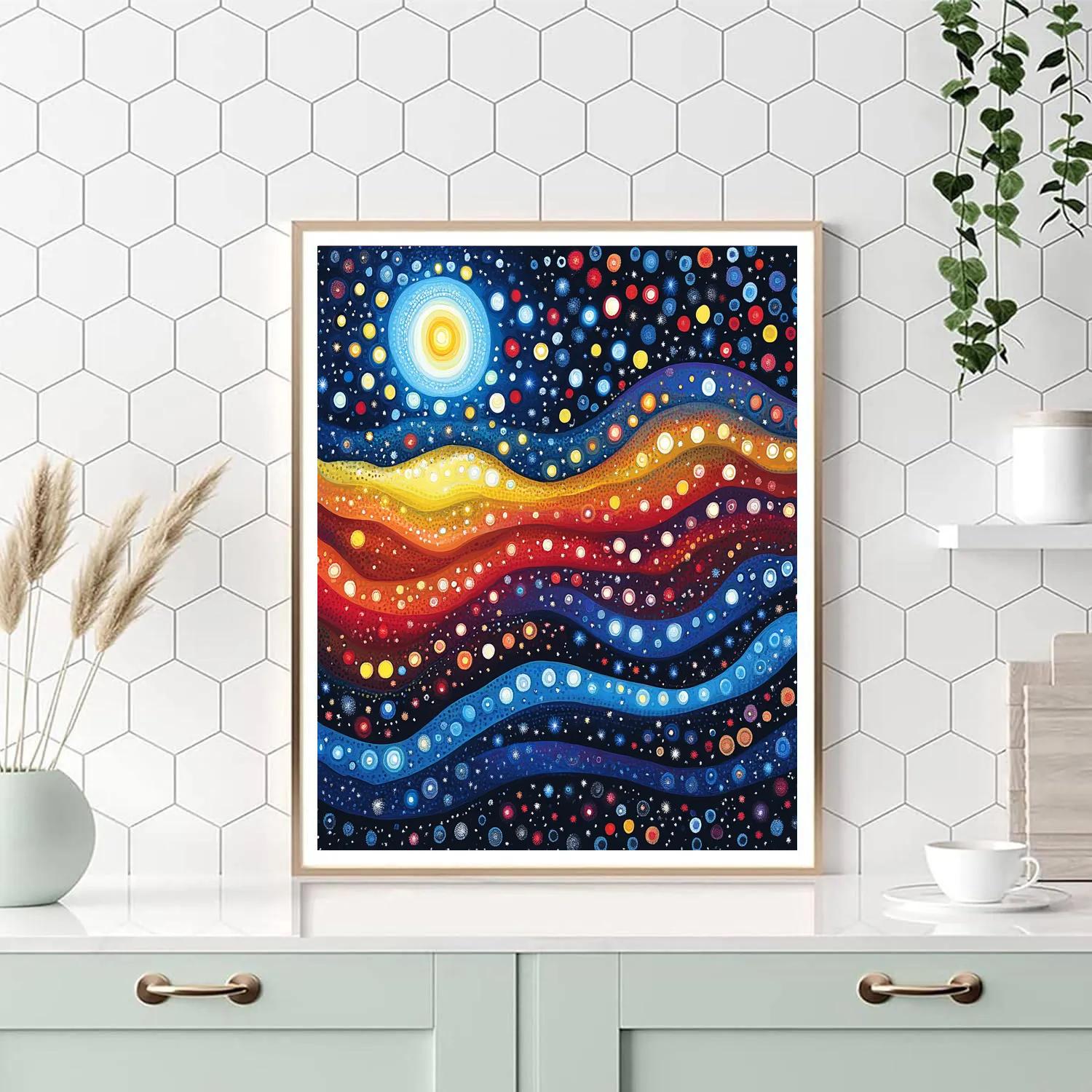 Yayoi Kusama Inspired Cosmic Ripples paint by numbers