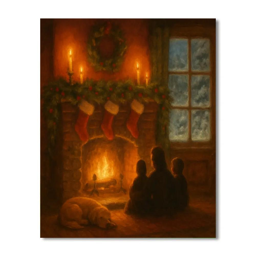 Christmas Hearthlight Gathering Numbered painting kits