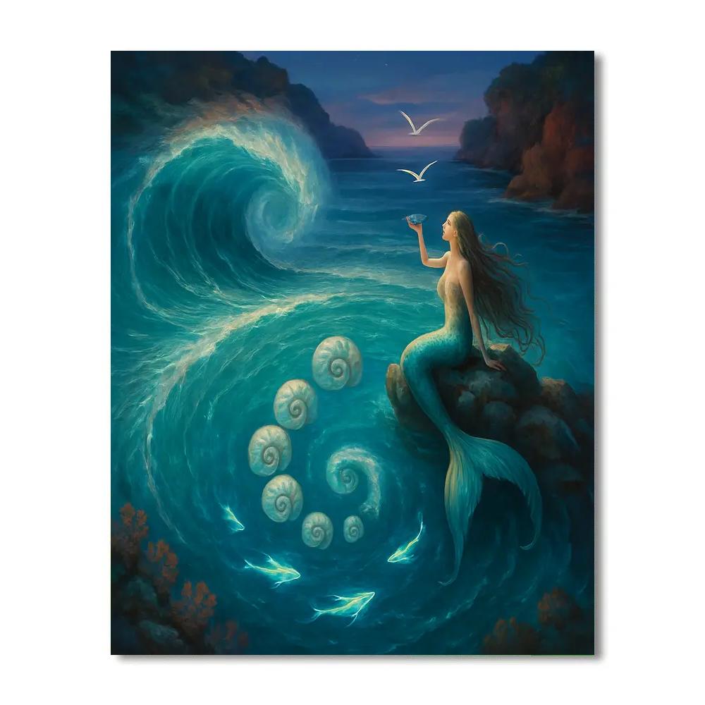 Mermaid Tidal Serenade paint by numbers