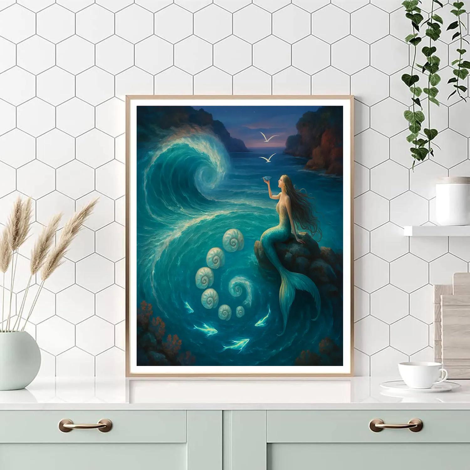 Mermaid Tidal Serenade paint by numbers