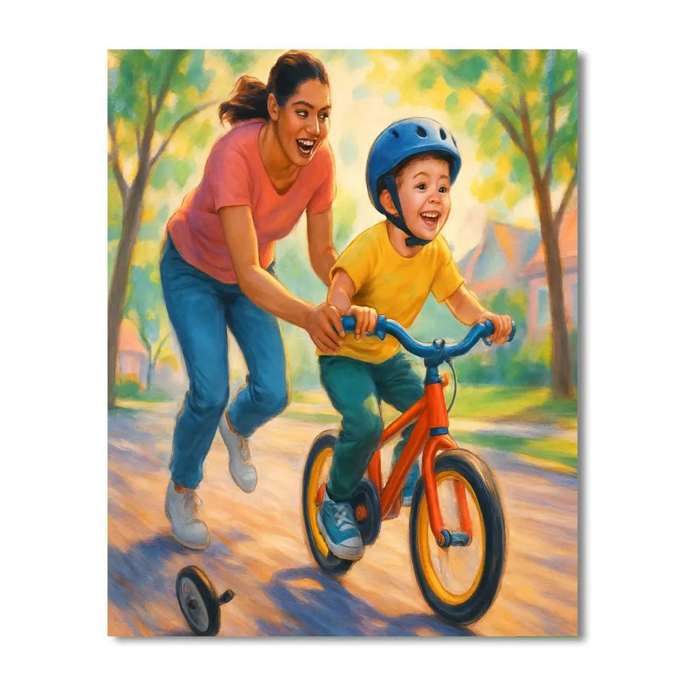 Learning To Ride Together Numbered painting kits