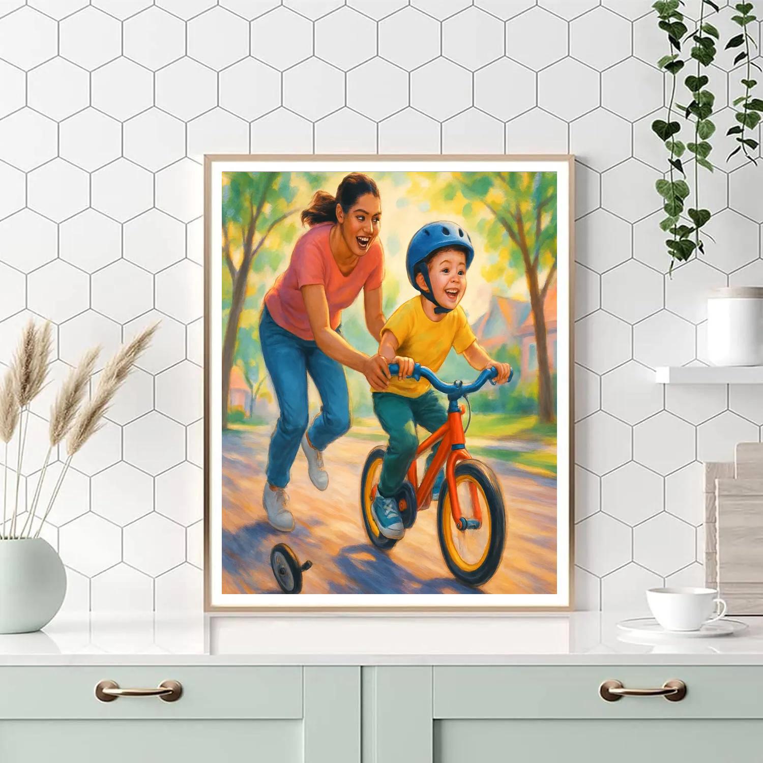 Learning To Ride Together Numbered painting kits