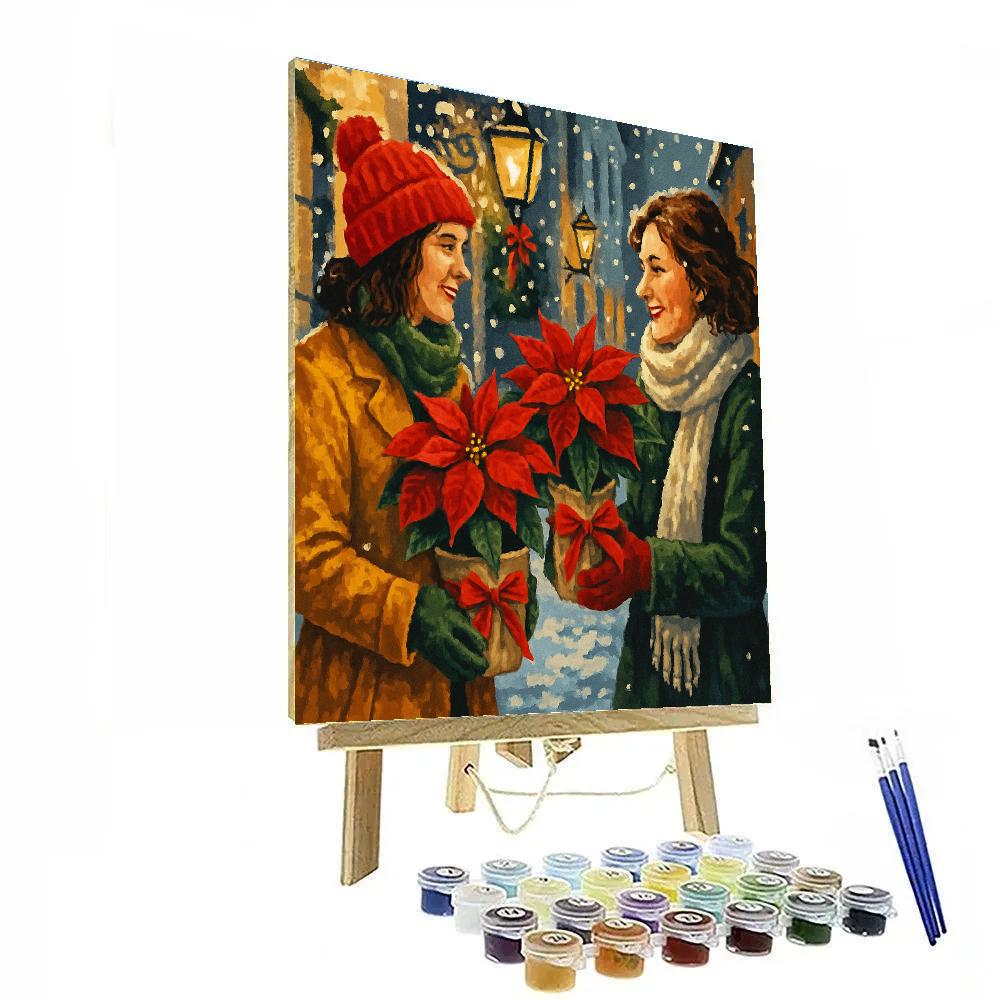 Poinsettia Parade paint by number