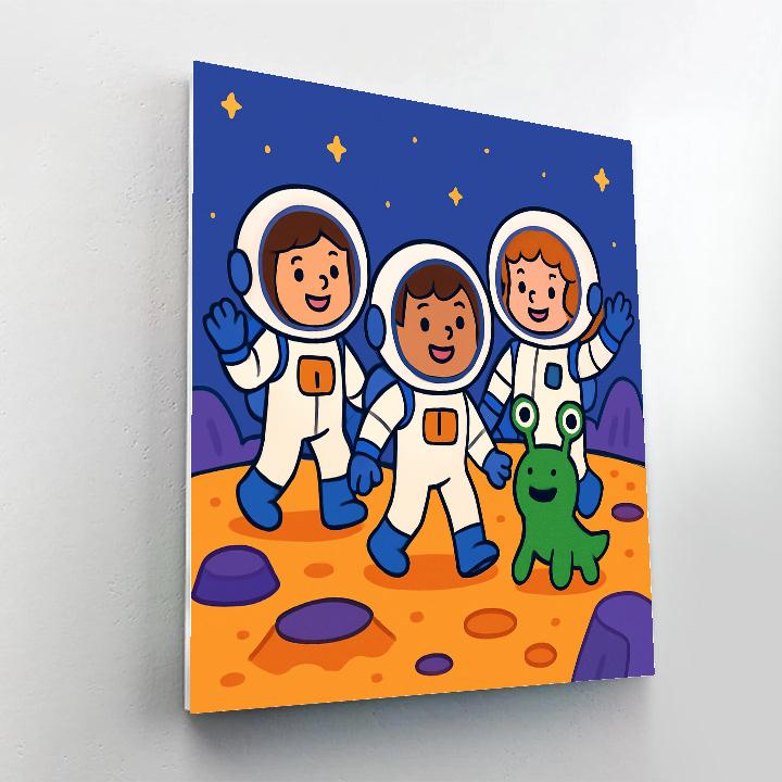 Curious Space Explorers Numbered painting kits