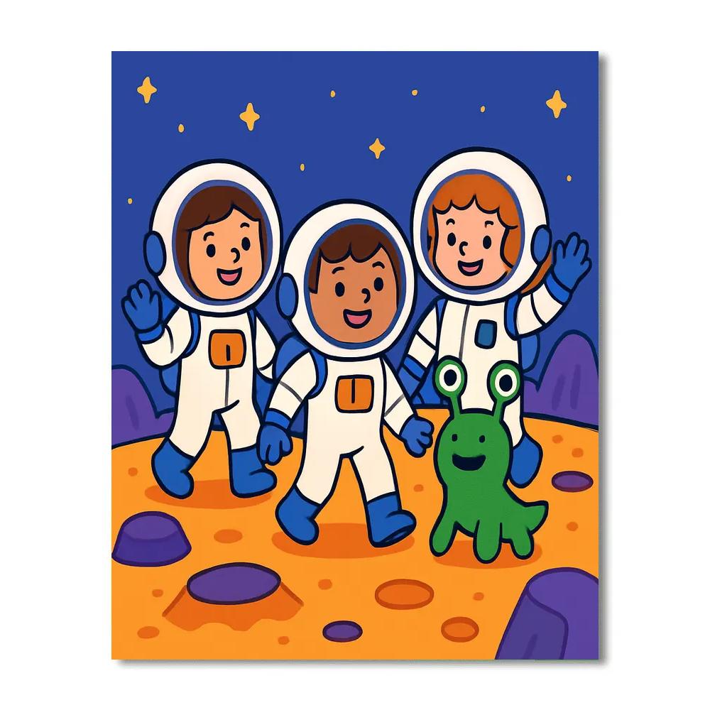 Curious Space Explorers Numbered painting kits