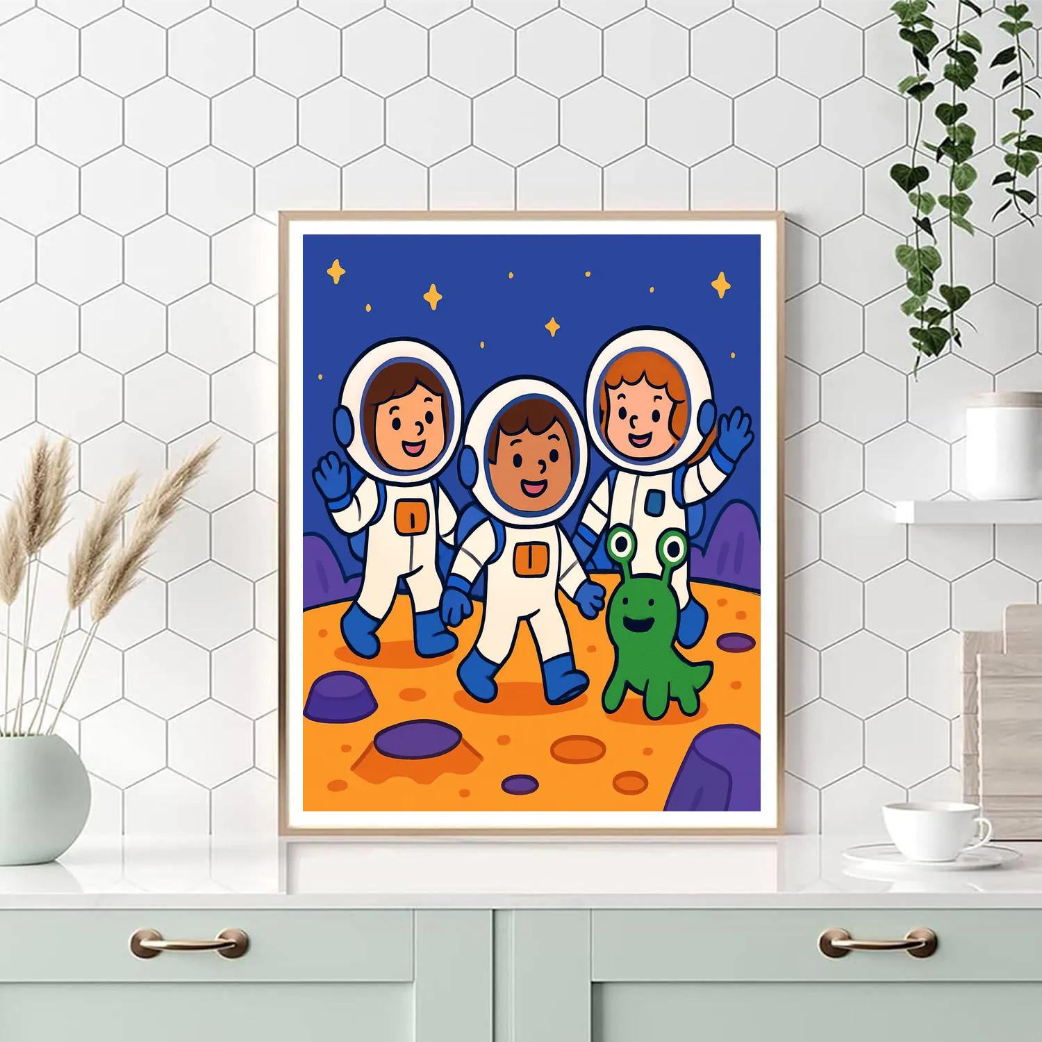 Curious Space Explorers Numbered painting kits
