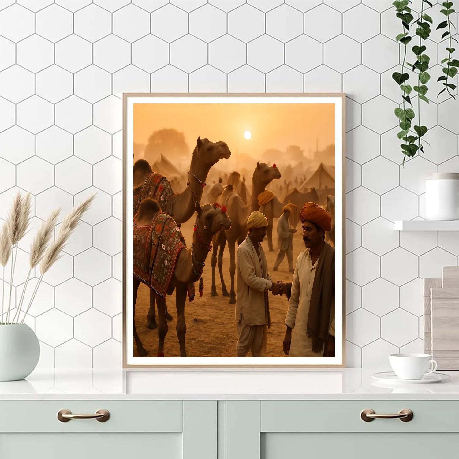 Pushkar Camel Fair Dawn Market Paint by numbers art
