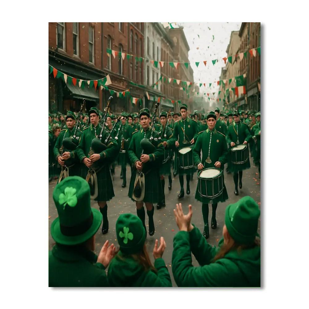 St. Patrick Day Parade March Numbered painting kits