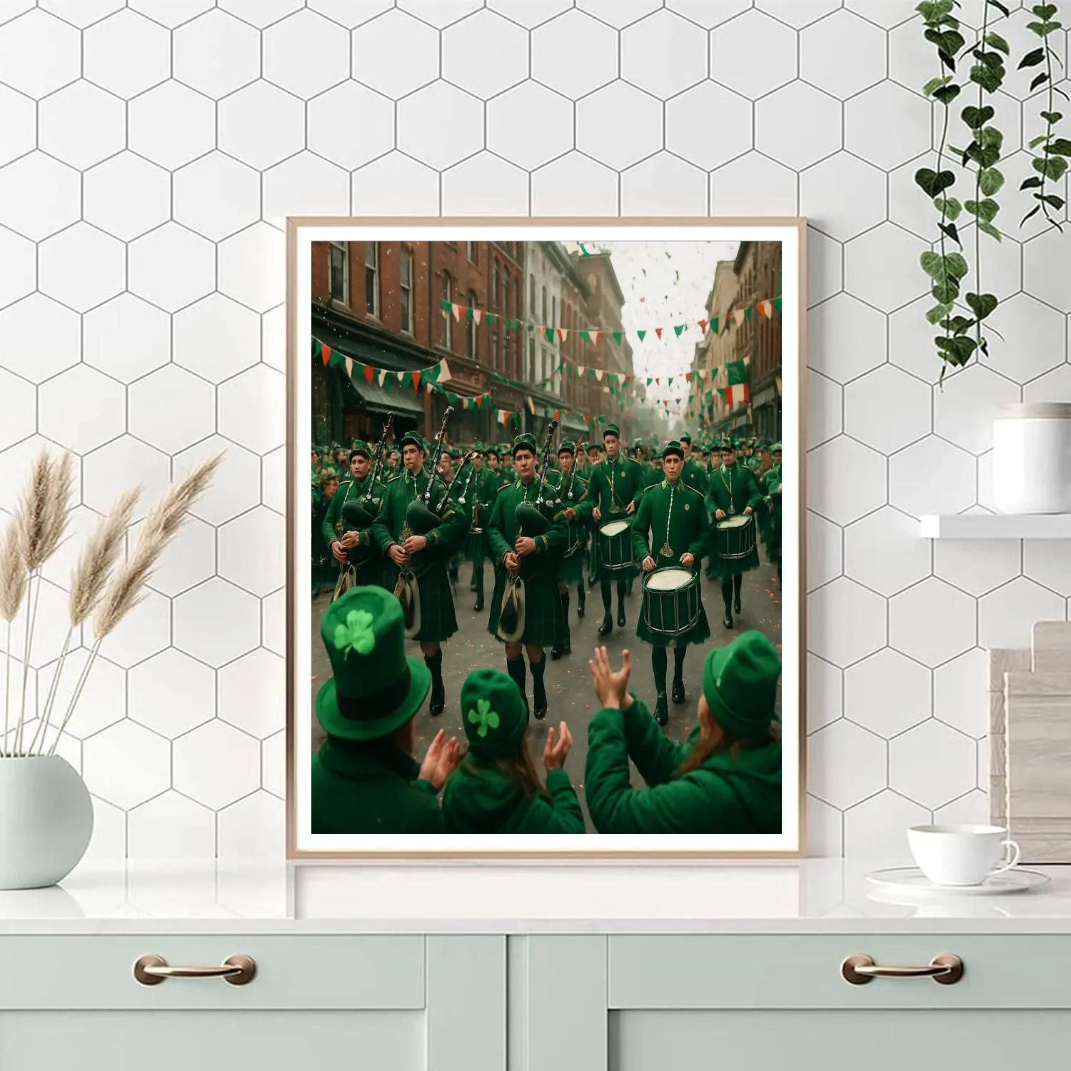 St. Patrick Day Parade March Numbered painting kits