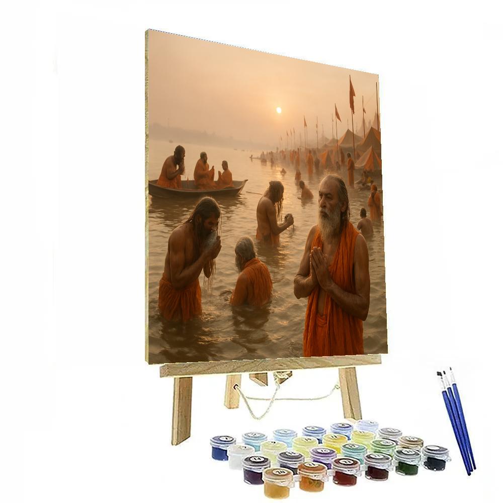 Kumbh Mela River Bath paint by color